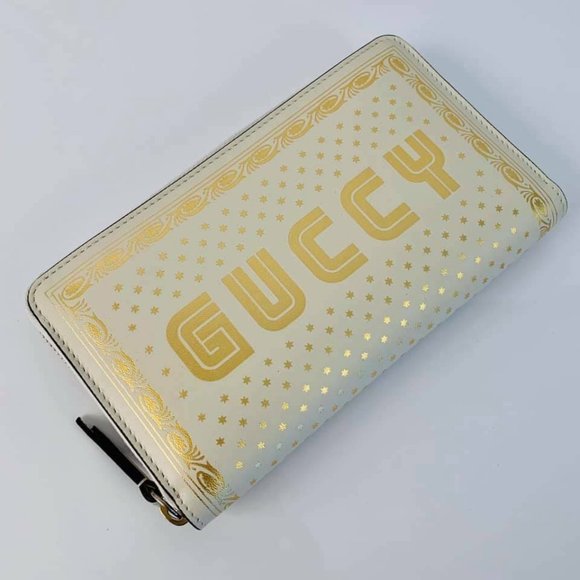 NEW GUCCI 510488 Guccy Moon & Stars Leather Zip Around Wallet - Picture 2 of 11